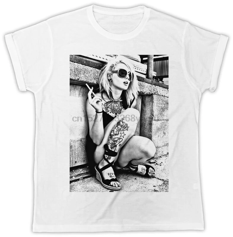 

TATTOO GIRL BLONDIE MENS UNISEX TSHIRT DESIGNER SUMMER SHORT SLEEVE T SHIRT