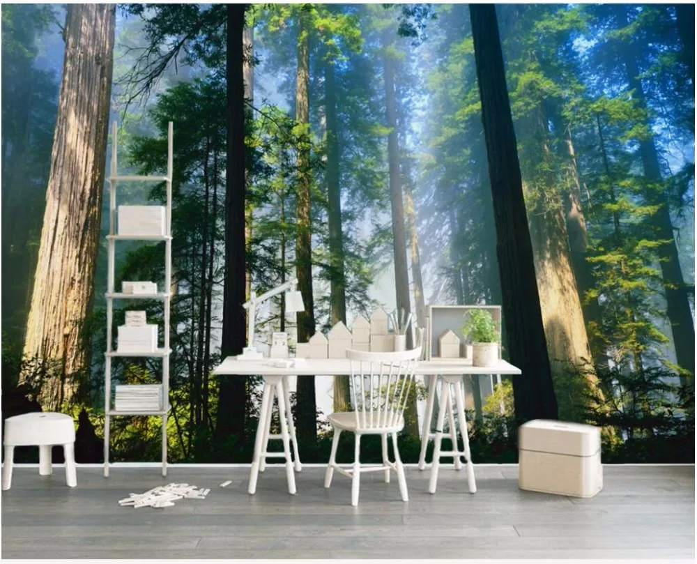 

Custom photo 3d room wallpaper picture Sunshine forest park decoration painting 3d wall murals wallpaper for walls 3 d