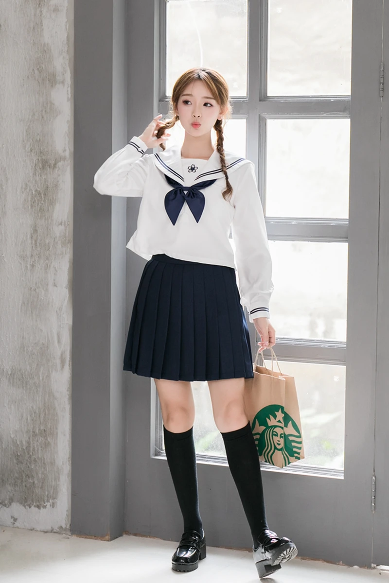 Британский Корейский Японский Школьная форма комплект колледж Ветер модная с длинным рукавом для женщин студентов выполнение униформы