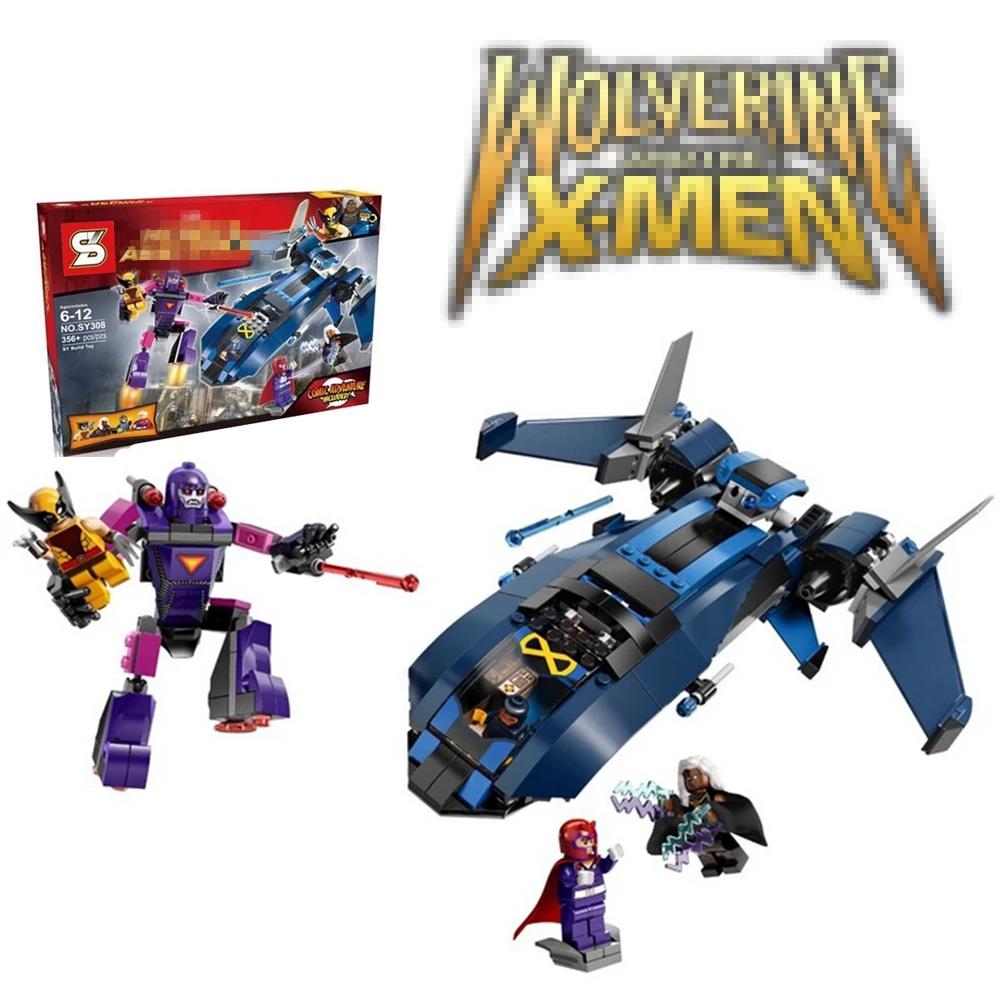 

356pcs X-Men vs. The Sentinel Magneto Cyclops Wolverine Set Avengers Building Blocks Compatible With Lego