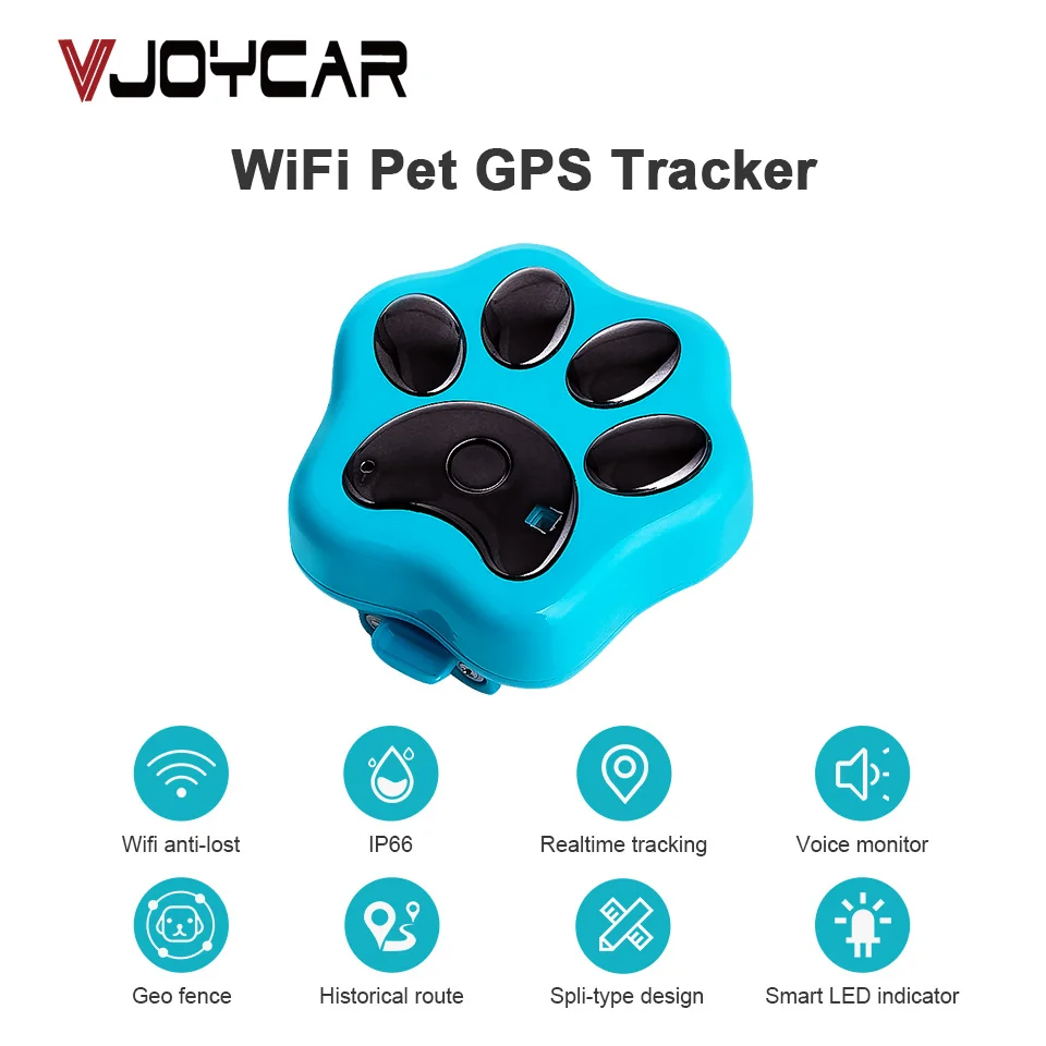 Waterproof Mini GPS Tracker WiFi SMS LBS Locator For Pets Dog Cat