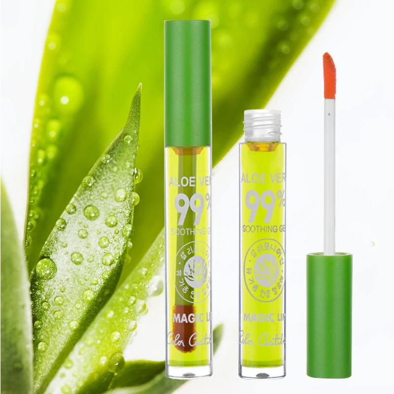 

COLOR CASTLE New Changable Color Moisturizing Waterproof Protection Aloe Lipgloss Liquid Lipstick Anti Aging Magic Natural