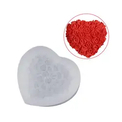 Шоколад в форме сердца изготовление силиконовой формы помадка в форме розы DIY ювелирных изделий плесень торт ароматерапия гипсовые формы