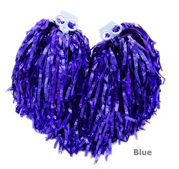 

2pcs Cheerleading Pom Poms for Football Basketball Match Cheerleading pompoms cheerleader cheerleading metallic pompom Bule