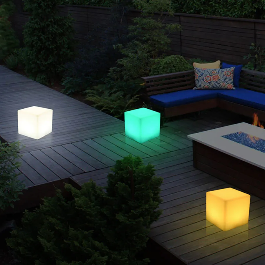 Thrisdar RGB светодиодный кубический стул Ночной светильник IP65 наружная вечеринка