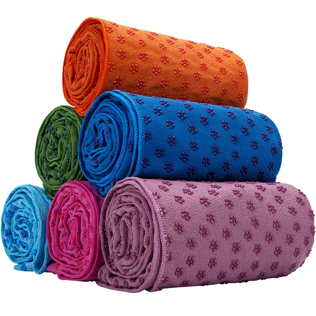 Toalla de Yoga antideslizante con agarre de puntos, toalla de entrenamiento  con bolsa de almacenamiento, manta, toalla de Yoga reutilizable, toalla de  sudor de entrenamiento - AliExpress