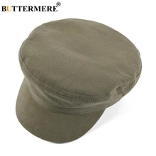 BUTTERMERE Military Hat For Women 2019 Spring Summer Cotton Ladies Army Cap Army Green Solid Brand Female Flat Cap BUTTERMERE Military Hat For Women 2019 Spring Summer Cotton Ladies Army Cap Army Green Solid Brand Female Flat Cap