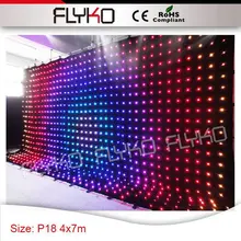 Лучшее качество dj шоу P18 4*7 м сценическое видение украшения видеозавеса LED