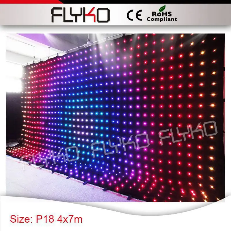 

best quality dj show free shipping P18 4*7m stage vision decoration video led curtain