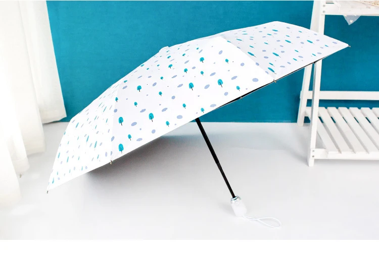 Только Jime Милая роща автоматический складной зонт небольшой свежий три складной зонт высокого качества солнечный и дождливый Зонт с