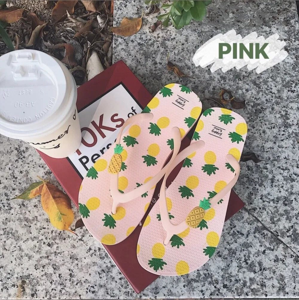

Women Flip Flops Pineapple Shoes Flat Sandals Slides Thong Slippers Summer Beach Shoes Fashion Strap Sandals Casual Slippers