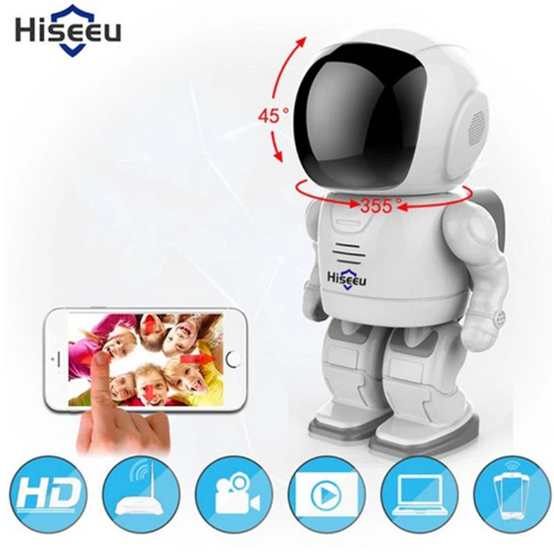 Hiseeu Robot Camera Wifi 960P 1.3MP HD Wireless IP Camera Wi-fi Night Vision Camera IP Network Camera CCTV Support Two-Way Audio