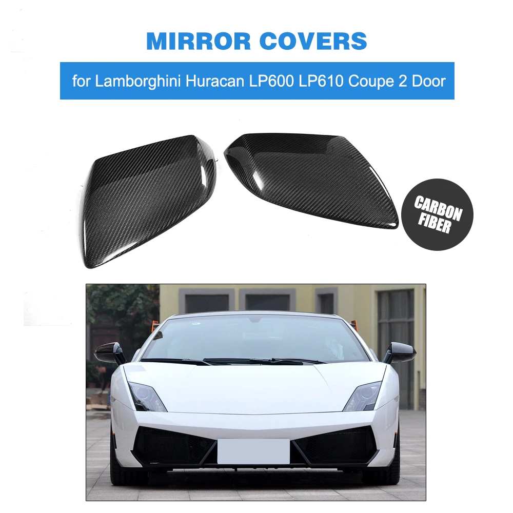 

Carbon Fiber Rearview Mirror Cap Covers Trim for Lamborghini Huracan LP600 LP610 Coupe 2 Door Add On Style