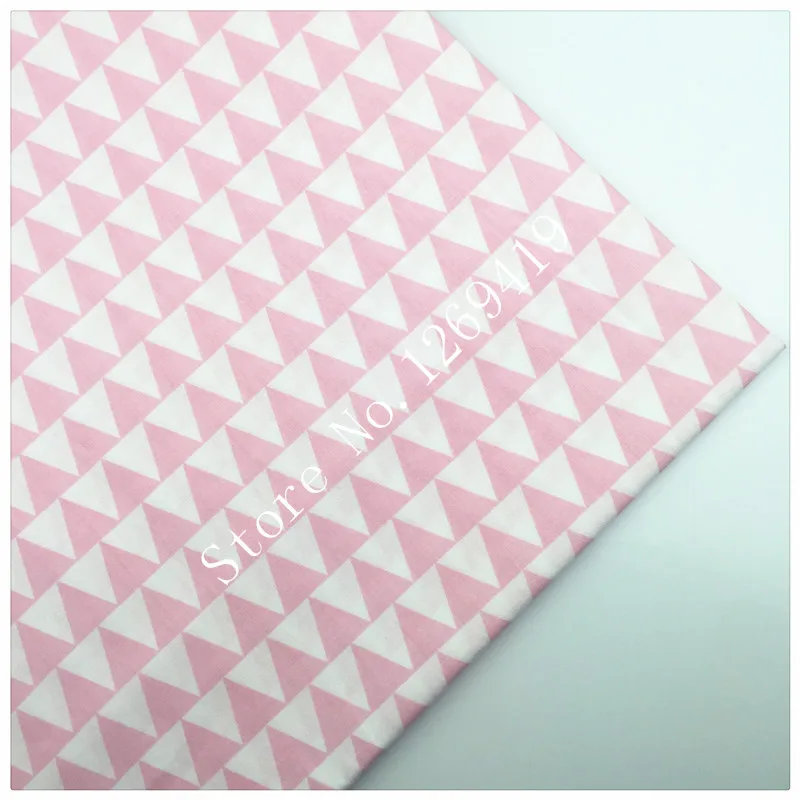 

New Pink Geometric Style Print Cotton Fabric By Meter DIY Tissue Patchwork Telas Sewing Baby Toy Bedding Quilt Tecido The Cloth