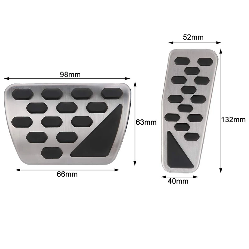 Крышка педали газа и тормоза Авто из нержавеющей стали ножной комплект для- Jeep Wrangler Jl моделей, 2 шт