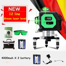 Professional 12 Line 3D laser level 360 Vertical And Horizontal Laser Level Self-leveling Cross Line 3D Laser Level Green line