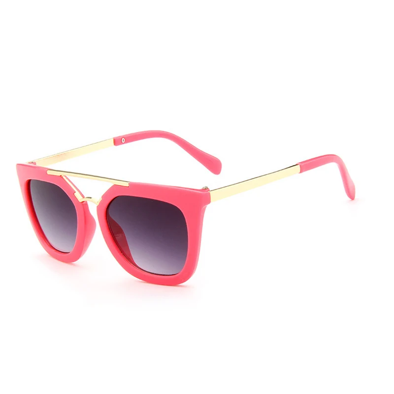 Iboode большой оправа «кошачий глаз» солнцезащитные очки для мальчиков и девочек Роскошные Брендовая дизайнерская обувь Открытый UV400 Солнцезащитные очки металлический детские очки оттенков - Цвет линз: Rose red