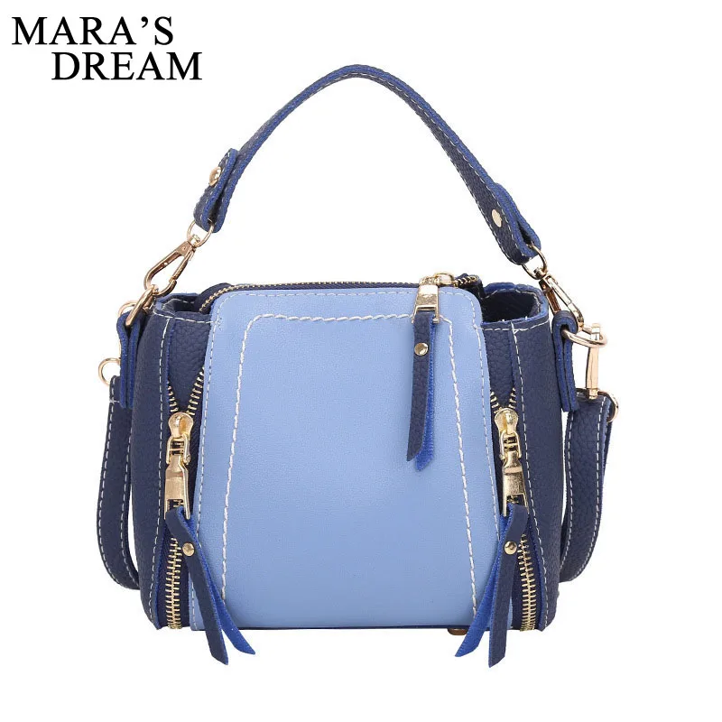 

Mara's Dream 2019 Small Messenger Bags New Women Handbag Patchwork Color Zippers Mini Clutch Ladies Party Purse Shoulder Bags