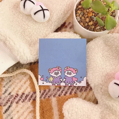 50 page милый Kawaii Ins девушка стикер для заметок коврик мультфильм планировщик наклейка бумага корейский Канцтовары Школьные блокноты - Цвет: Белый