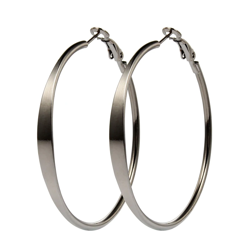Buy European Gun Black Endless Circle Hoop Earring