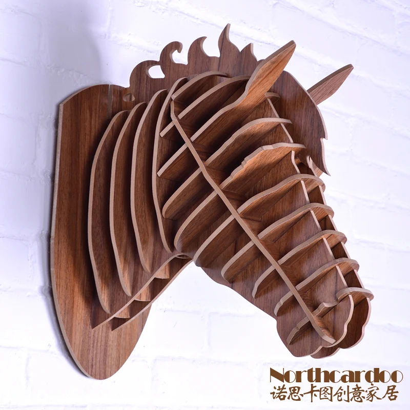 wooden horse head wall hanging for home decoration,wood horse craft,DIY