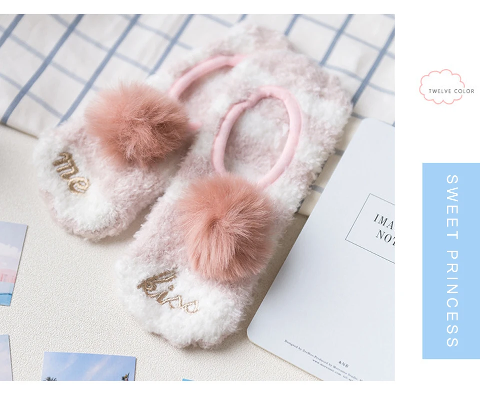 Thickening Keep Warm socks Women Lovely Plush Sleep Ladies Funny Cute Socks Hosiery Winter kawaii Boat Sock Winter Soft Home (3)