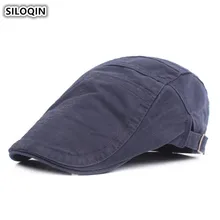SILOQIN мужская женская шапка с кошкой хлопок винтажные береты Регулируемая окружность головы размер ретро Твердый козырек шапки для мужчин и женщин