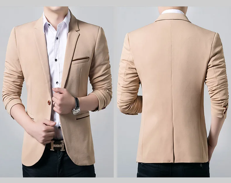 Brand Mens Casual Blazers Autumn Spring Fashion Slim Suit Jacket Men Blazer Masculino Clothing Vetement Homme M~5XL AY1415