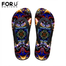 FORUDESIGNS/ Модные женские тапочки летние пляжные Нескользящие резиновые шлепанцы женские сандалии женская обувь на плоской подошве с принтом Пейсли