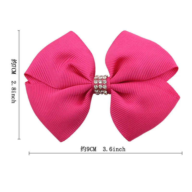 20Pcslot 3.6 Inch Colourful kids Boutique Ribbon Bows With Clip Hair Accessories For Baby Girls Children Hair Pins Hair Clip  (4)