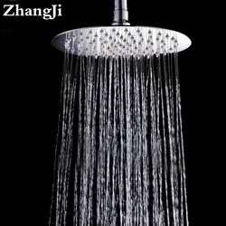 Zhangji 10 дюймов Большой Круглый Форма Нержавеющая сталь Ванная комната душем Большой дождь Насадки для душа потолок сопла душ опрыскиватель