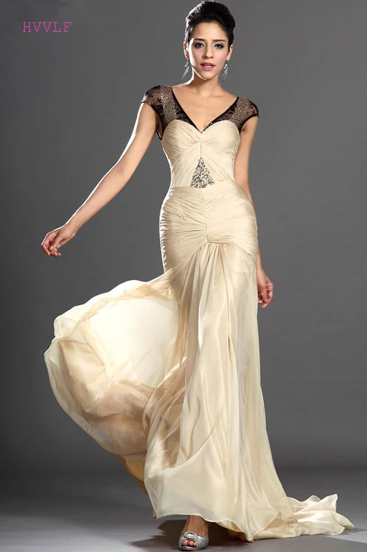 Free-Shipping-New-Stylish-Sexy-V-Neckline-Black-Lace-Evening-Dress (2)