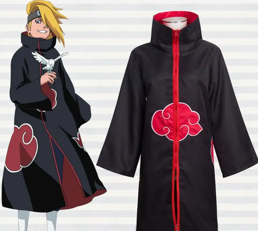 

Japanese Anime Naruto cosplay costume Akatsuki Organization Members Cloak Ninja Uniform 4xl 5xl dress Halloween Cosplay Costume