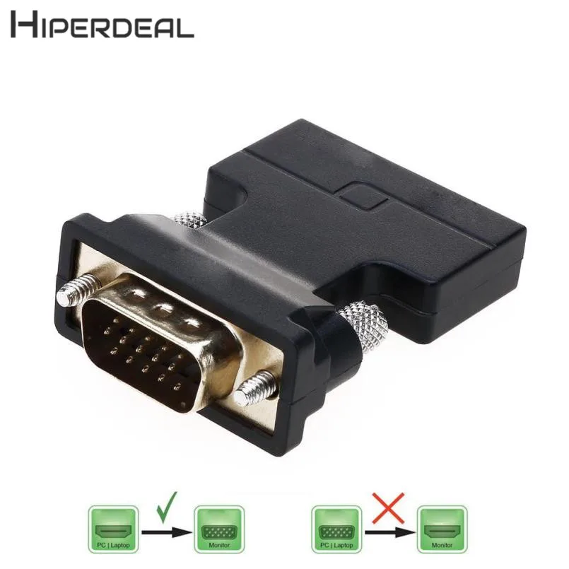 HIPERDEAL Новый 1080P Женский HDMI в VGA Мужской конвертер адаптер ключ с 3 5 мм стерео аудио