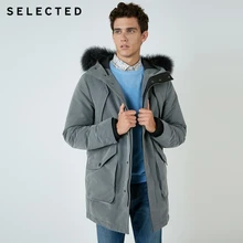 Отборный зимний пуховик Мужская парка на утином пуху одежда Кепка Повседневный пуховик средней длины S | 418412502