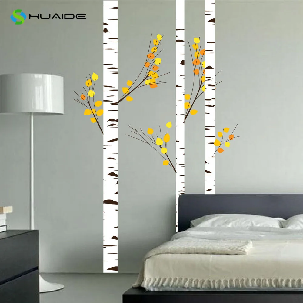 Buy Huge Birch Tree Wall Decal Forest with Leafs and