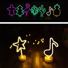 Ночной светильник, креативный, светодиодный, зеленый, кактус, неоновый, для детей, для детских комнат, батарея, ночник, настольная лампа, вечерние, декоративный светильник s