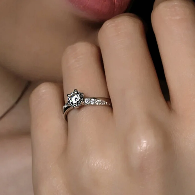Clic Simple Design White Gold Color Engagement Rings For Women Cz Clic Simple Design White Gold Color Engagement Rings For Women Cz Stone Wedding Band Jewelery Anillos Bijoux As Gift Cc061 In Bands From Jewelry