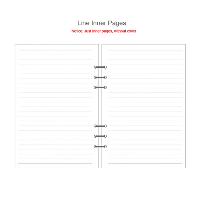 А6 А5 ПВХ спираль записная книжка с кольцом с отрывными листами 180 страниц(квадратная сетка/подкладка)+ индексный разделитель вкладки+ сумка на молнии - Цвет: line