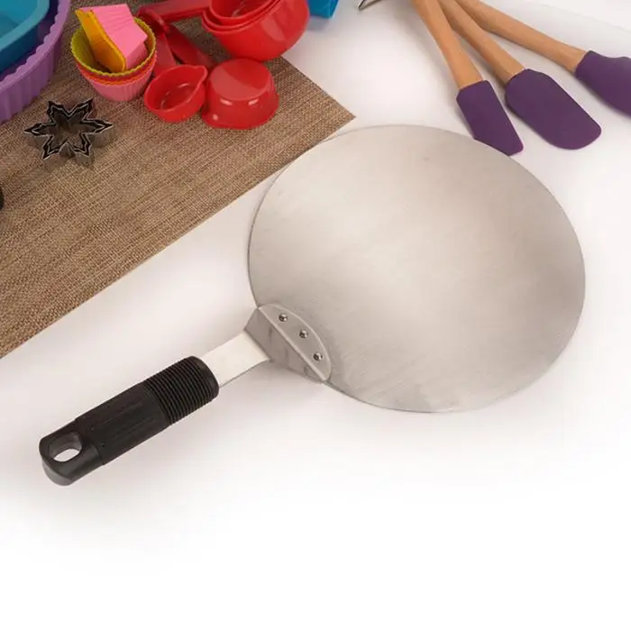 High 10 Inch Circular Stainless Steel Cake Lifter Cookie Spatula Pizza Peel Kitchen Tools UEJ