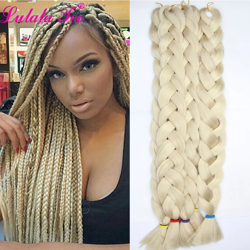 

Synthetic Braiding Hair One Piece 82inch 165g/Pack Pure Color Long Crochet Jumbo Braid Hair Extensions Bulk Purple Pink Gray Blu
