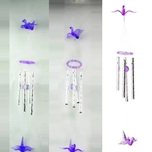 Милые пластиковые хрустальные 4 металлические трубки Windchime Wind Chime домашний декор для сада#76476