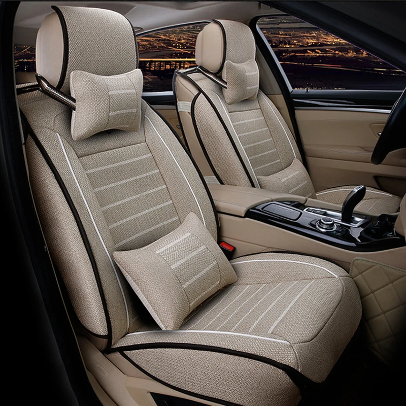Льняные автомобильные чехлы для vw polo аксессуары passat b5 b6 b7 b8 golf 5 6 7