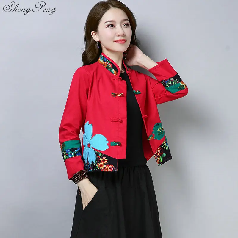 Traditional chinese clothing for women cheongsam top mandarin collar womens tops and blouses oriental China clothing V1362