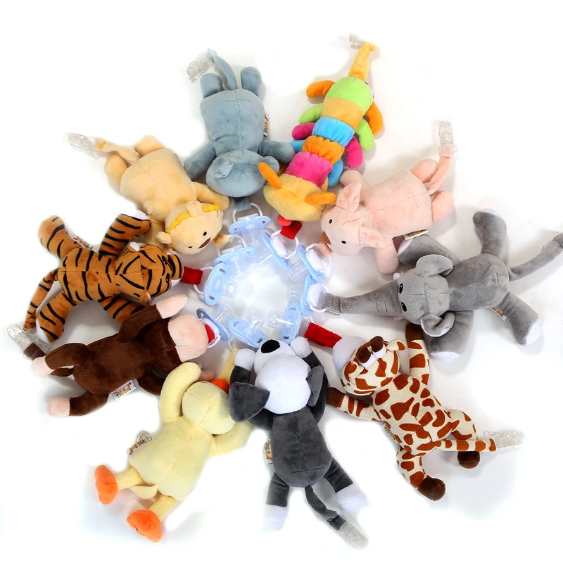 

Animal Doll Plush Toy Baby Dummy Pacifier Chain Clip Cartoon Animal Toys Plush Nipples Holder Pacifier(not include Pacifier)