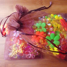 1000 шт 10*15 см коричневая подарочная Сумка из органзы стенд для ювелирных украшений сумки Сумка на шнурке для браслетов/ожерелье/сумка из пряжи