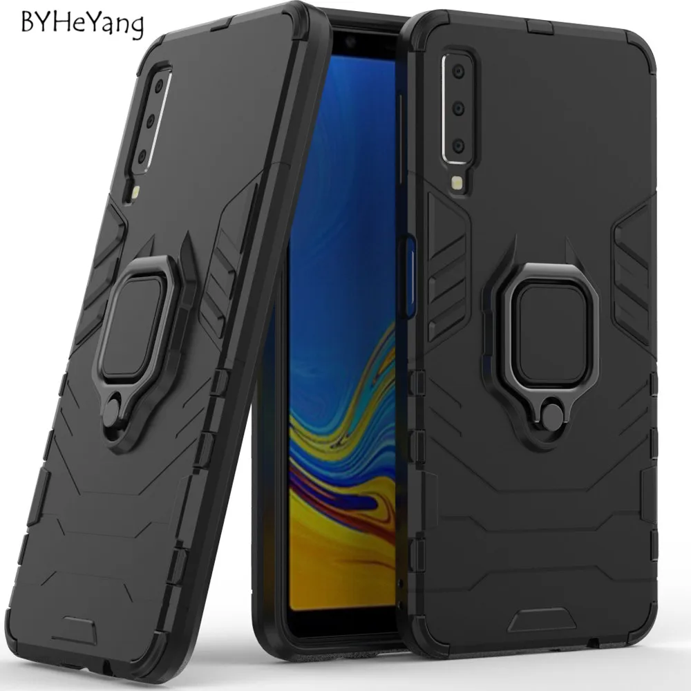 

For Samsung Galaxy A7 2018 Case A7 2018 Car Holder Magnetic Suction Ring Bracket Armor Cover For Samsung Galaxy A7 2018 A750