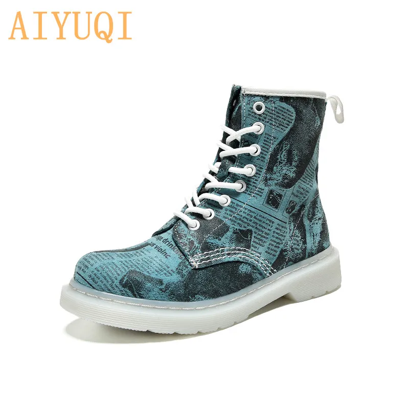 

AIYUQI Women fashion ankle Martin boots women genuine leather british style ladies shoes Mixed colors