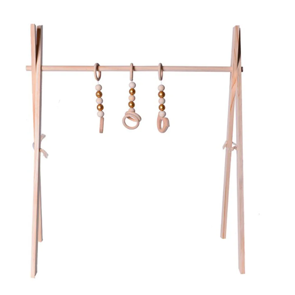 Nórdico do Bebê Ginásio de Madeira Quadro de Madeira Quarto da Criança Decoração do Quarto Estilo Jogar Berçário Anel Sensorial-puxar Brinquedo Infantil Roupas Rack Presente Crianças 5 jogar berçário anel sensorial-puxar brinquedo quadro de