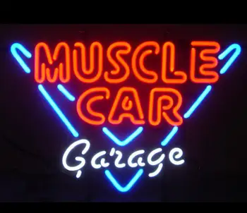 Custom Muscle Car Garage Glass Neon Light Sign Beer Bar